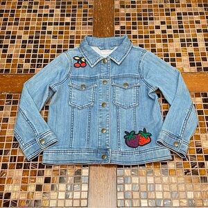 Hanna Andersson Denim Jacket with Fruit Patches